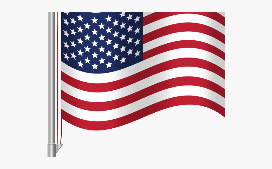 American Flag Pole Vector, Transparent Clipart