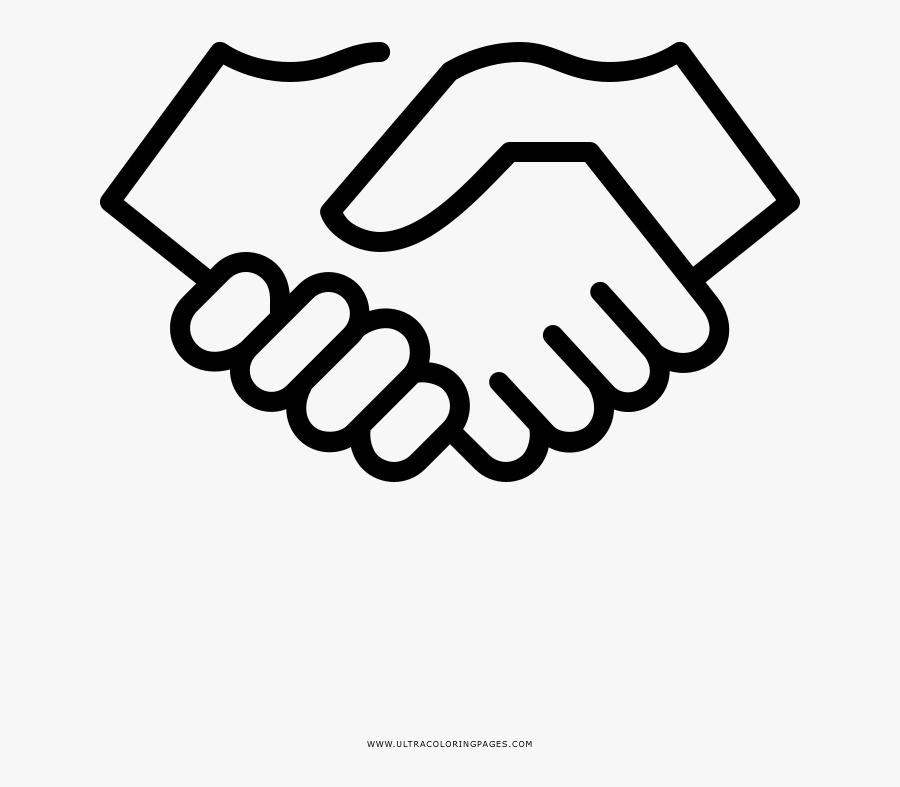 Handshake Coloring Page - Transparent Background Handshake Clipart, Transparent Clipart