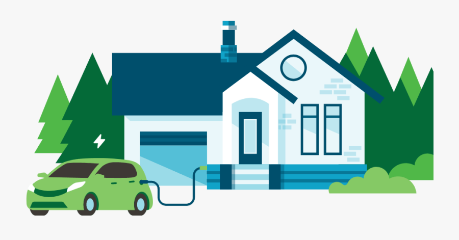 Charging An Ev At Home - City Car, Transparent Clipart