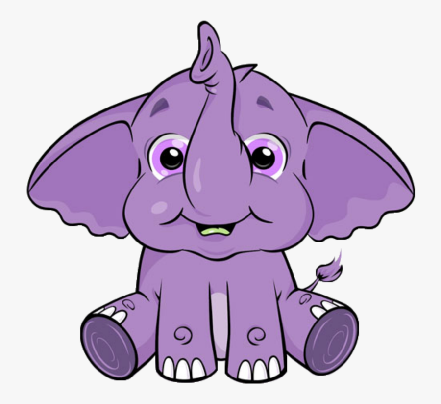 #kawaii #purple #elephant #baby - Purple Elephant Clip Art, Transparent Clipart