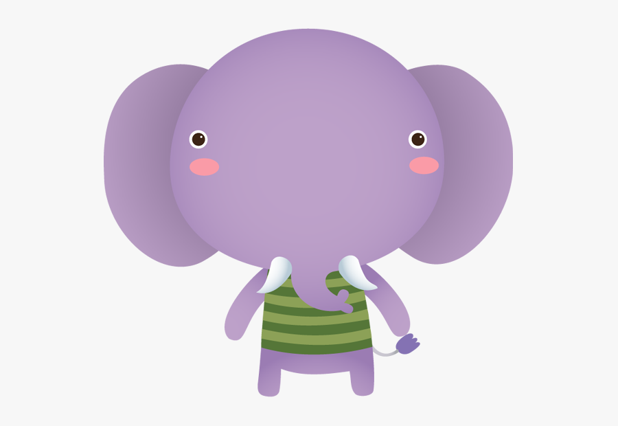 Elephants Clipart Lavender - Cartoon, Transparent Clipart