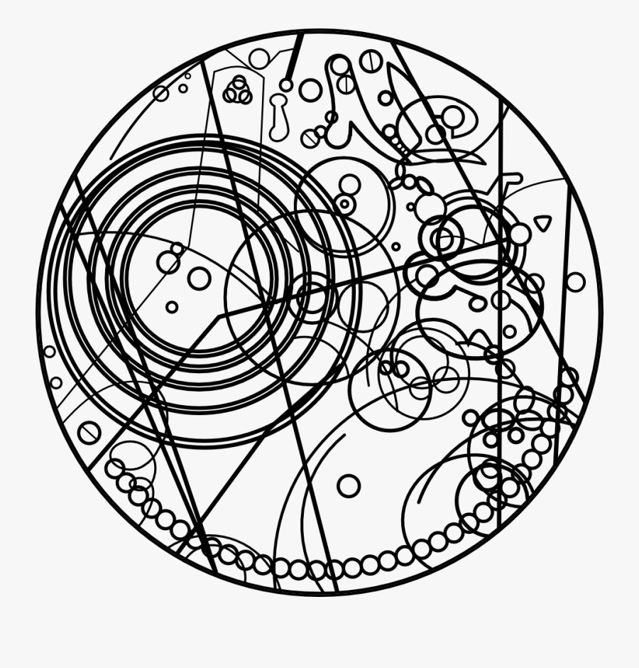 Drawn Pocket Watch Mandala - Doctor Who Fob Watch Design, Transparent Clipart