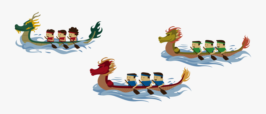 Transparent Boating Clipart - Dragon Boat Festival Cartoon, Transparent Clipart