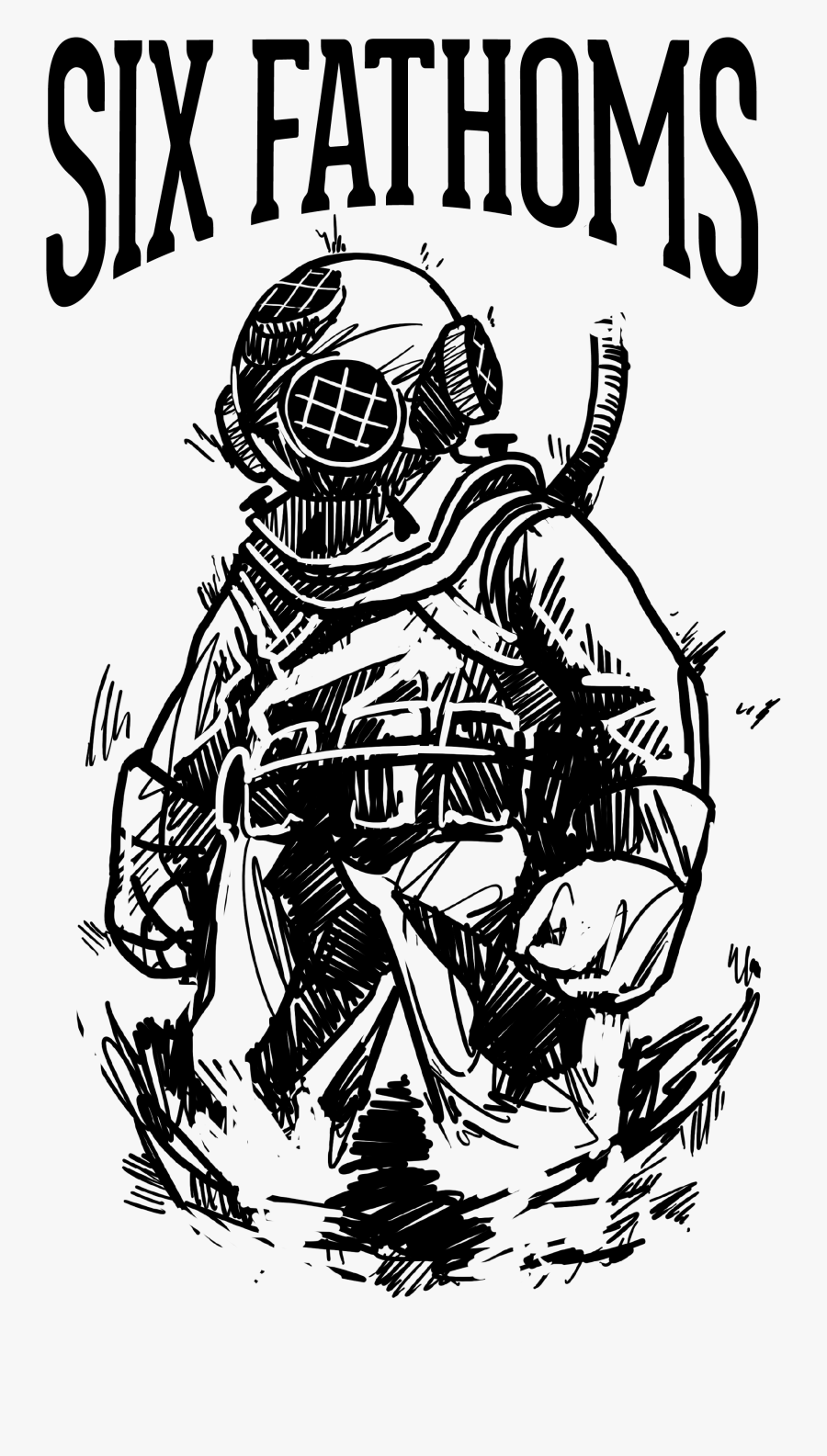 Deep Sea Diver Drawing - Illustration, Transparent Clipart
