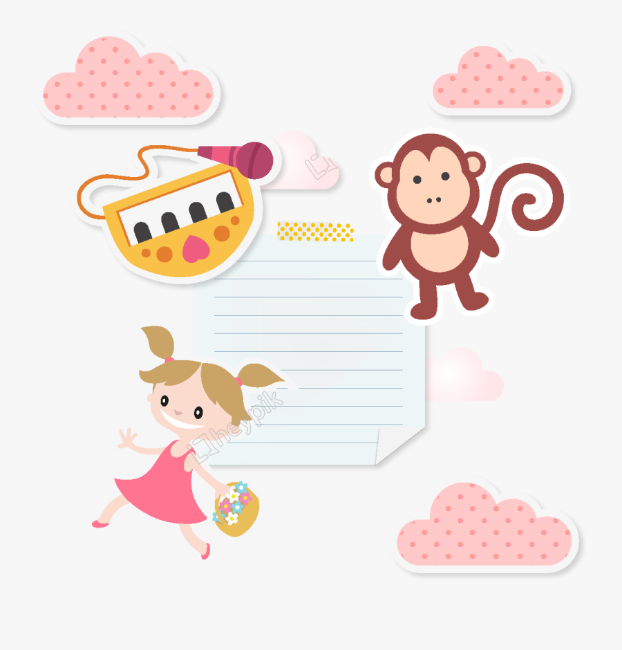 Drawn Monkey Pink - Cartoon, Transparent Clipart