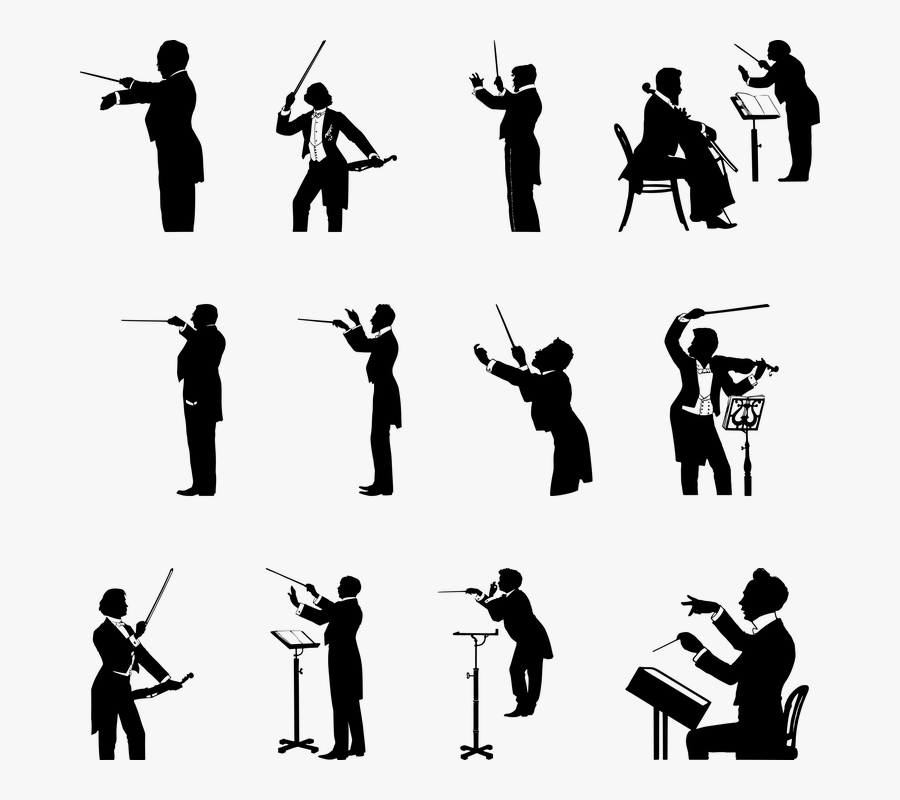 Transparent Musician Silhouette Png - Director Orquesta Png, Transparent Clipart
