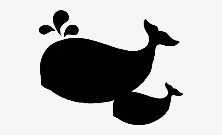 Whale Cute Baby Dolphin Png Silhouette - Illustration, Transparent Clipart
