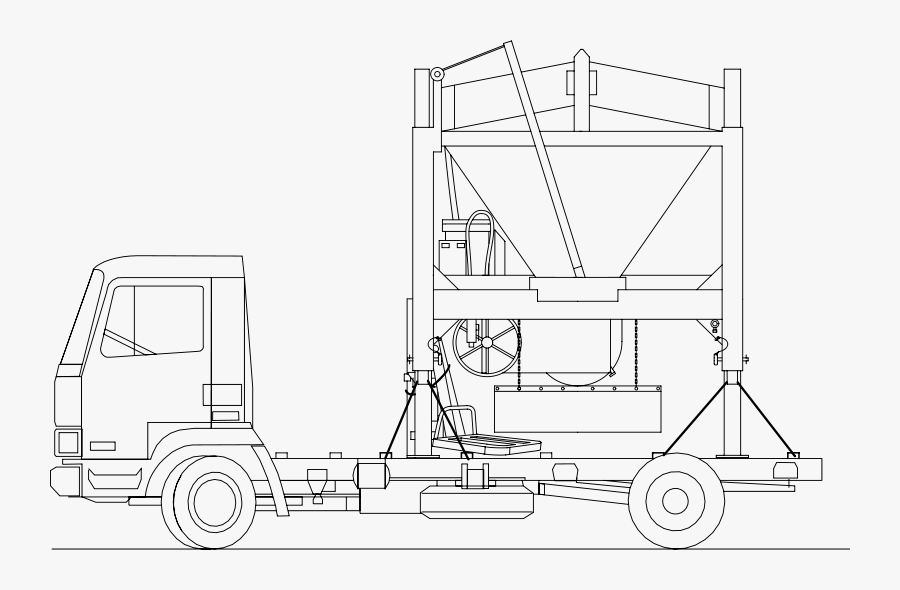 Truck And Sandmixer - Truck, Transparent Clipart