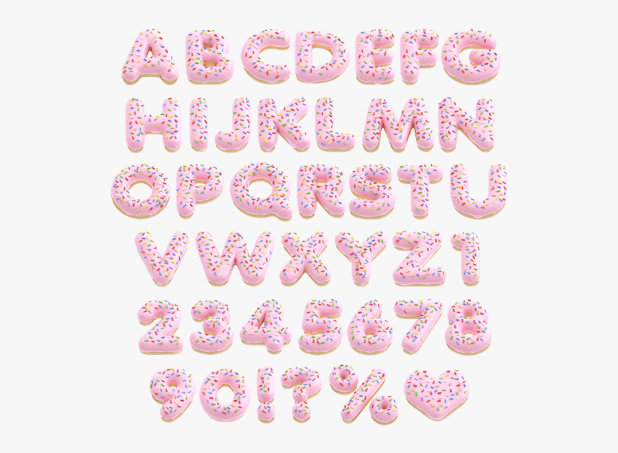 Donuts Clipart Pink - Donut Font, Transparent Clipart