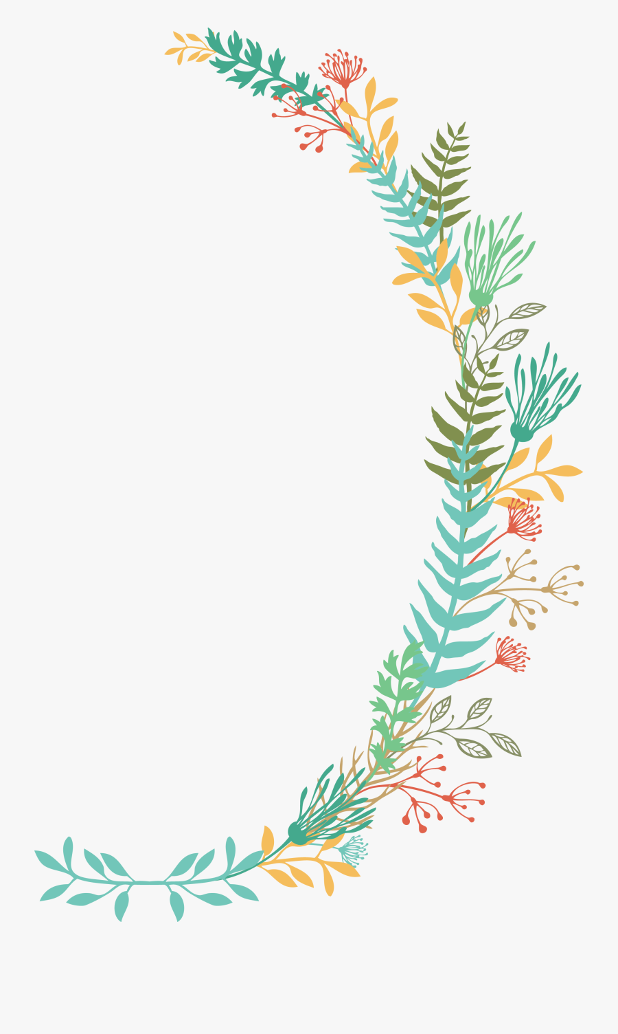 Leaf Garland - Pink Oval Frame, Transparent Clipart