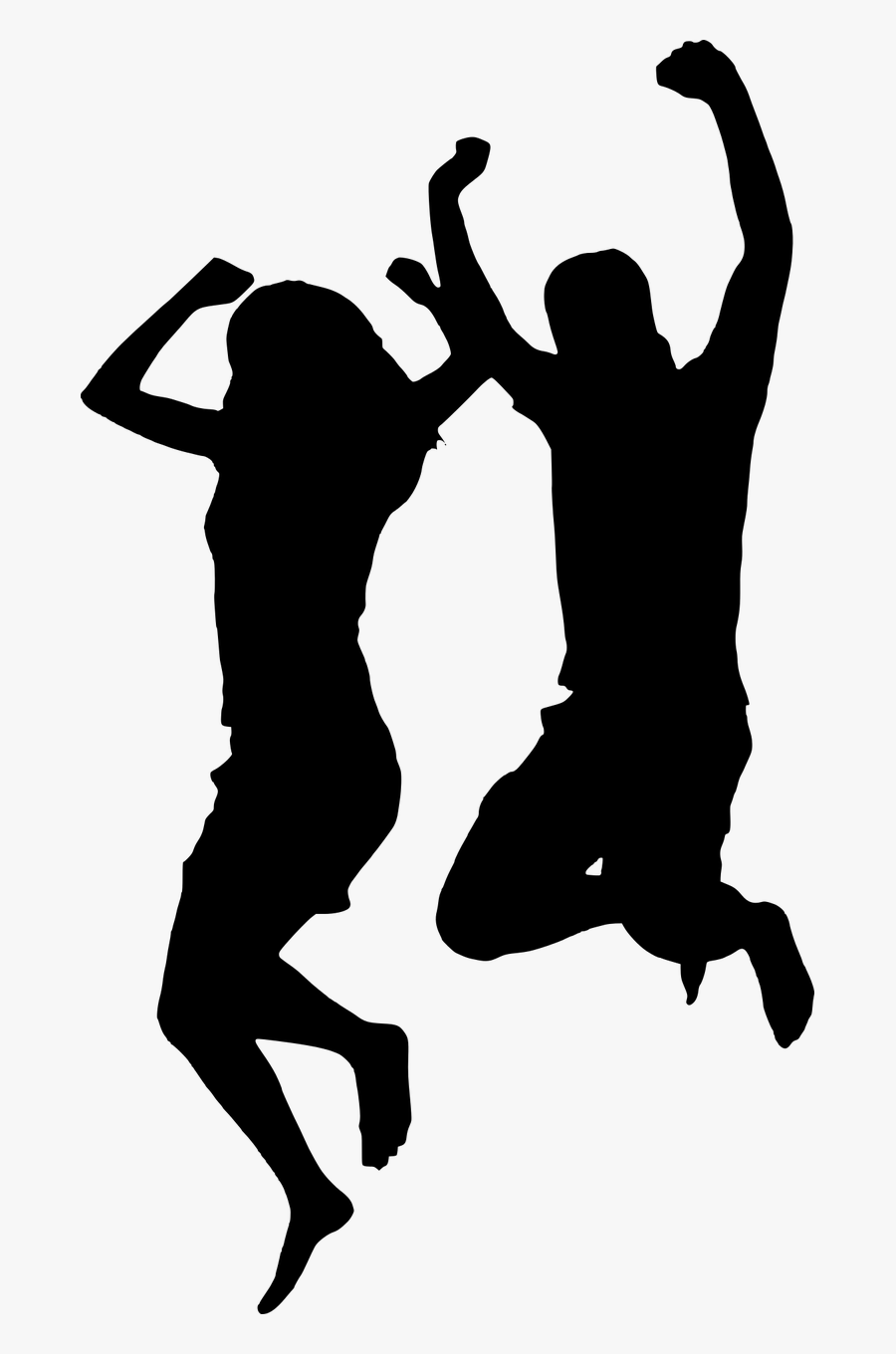 Clip Art Vacation Silhouette Couples Jumping - Couple Jumping Silhouette, Transparent Clipart