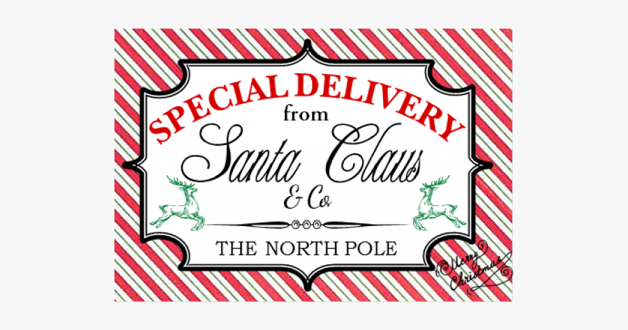 Special Delivery Cliparts - Christmas Eve Box Labels To Print, Transparent Clipart