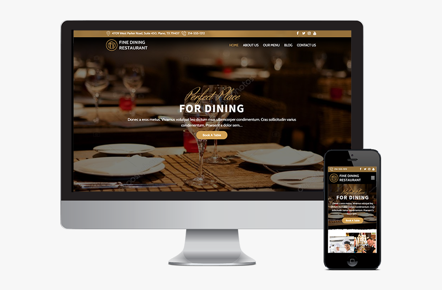 Clip Art Website From Seota Digital - Restaurant Table For Editing, Transparent Clipart