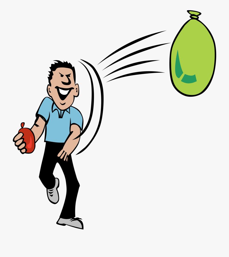 Clipart Of Fight, Also And Suitable - Water Balloon Toss Cartoon, Transparent Clipart