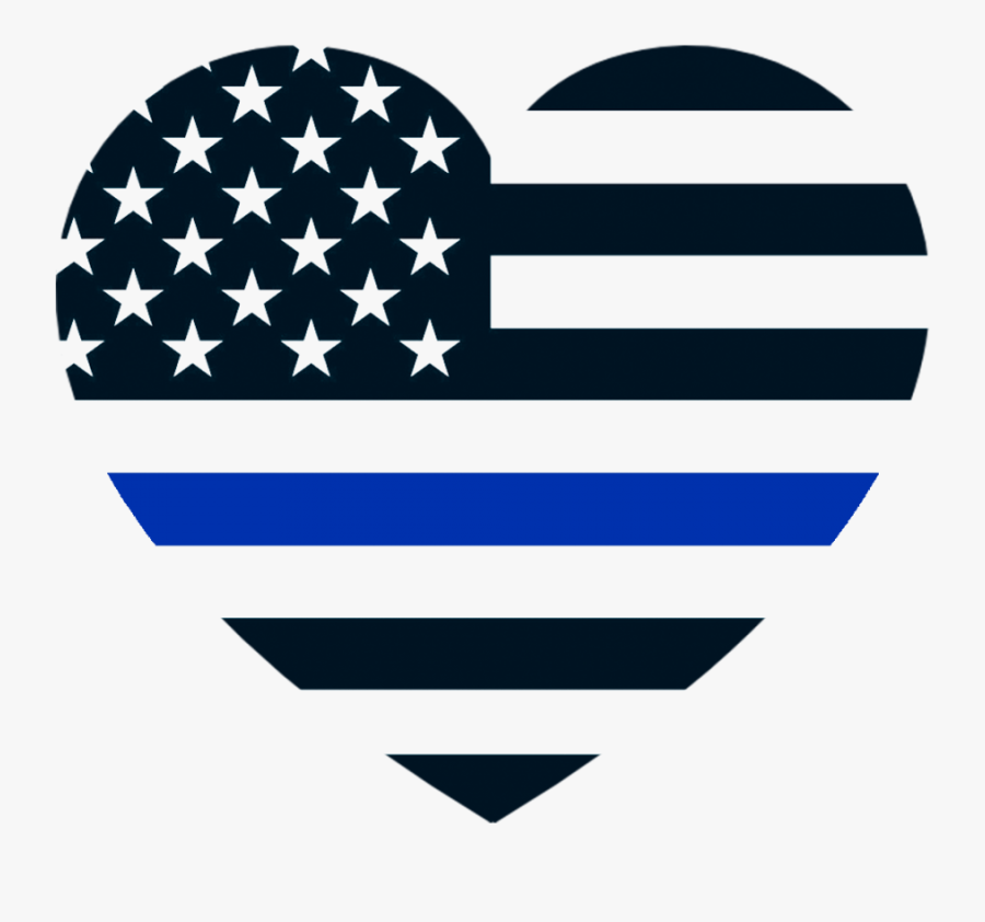 Thin Blue Line Flag Heart Clipart , Png Download - Thin Blue Line Flag Heart, Transparent Clipart