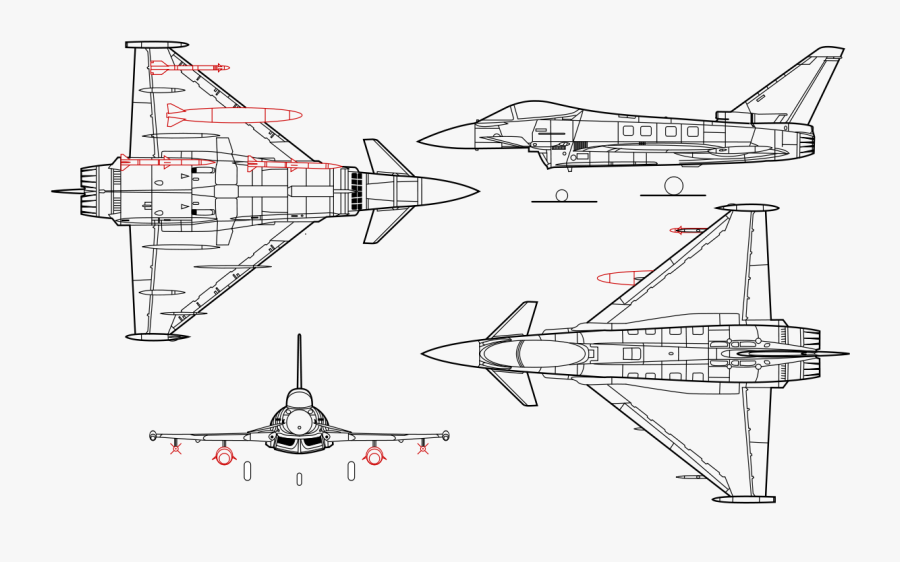 Drawn Jet Airplane Wing - Fighter Jet Wing Shape, Transparent Clipart