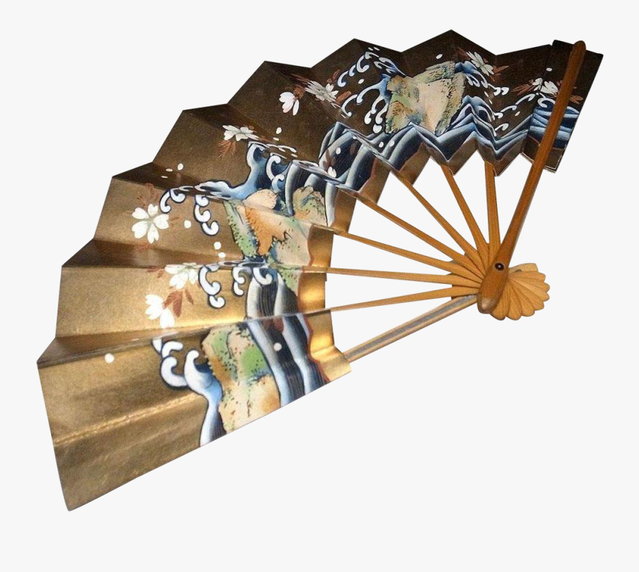 Fine Japanese Vintage Bamboo Sensu Or Handheld Fan, - Wood, Transparent Clipart
