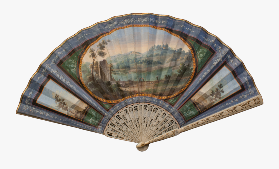 Italian Neoclassical Hand Fan With Views Of Lake Avernus - Art, Transparent Clipart
