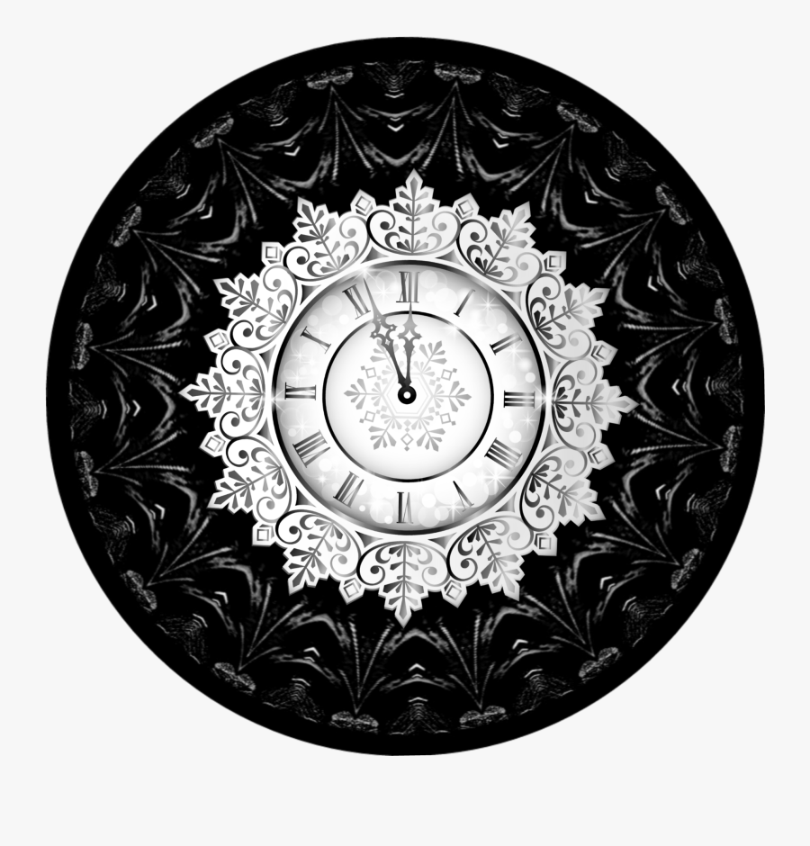#clock #silverclock #midnight #clocks - Luxury Wall Clock Png, Transparent Clipart