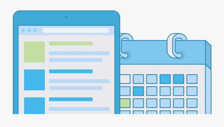 Blue White And Green Ipad And Calendar Clipart - Colorfulness, Transparent Clipart