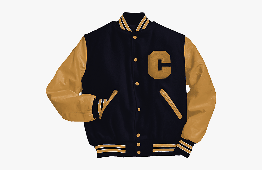 Black And Gold Varsity Jacket, Transparent Clipart