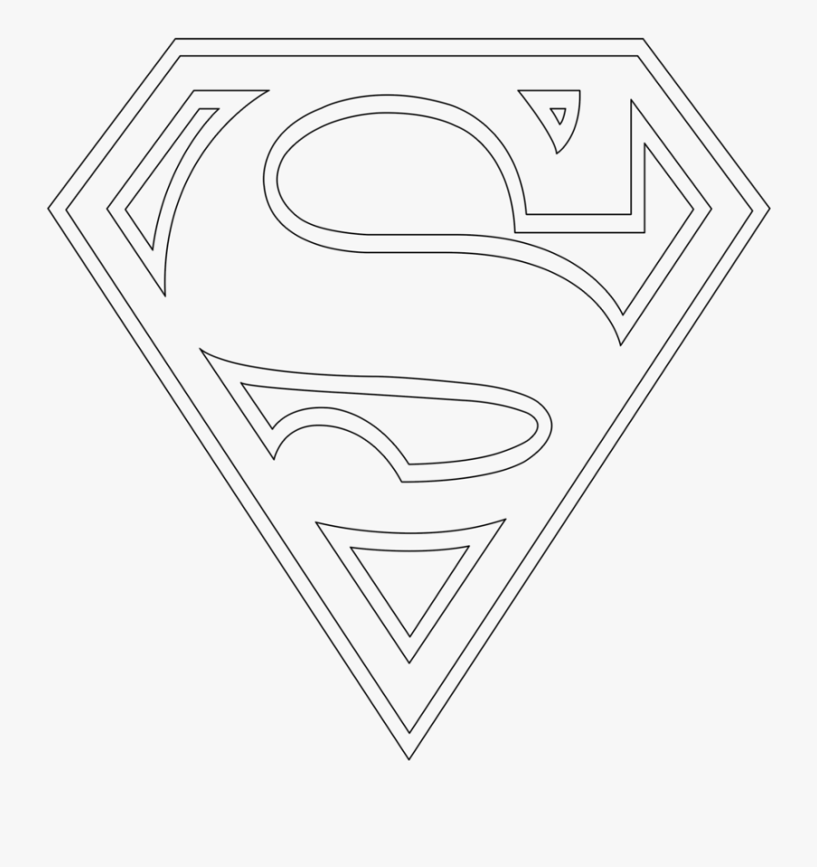Superman Logo Outline Transparent Png Clipart Free - White Superman Logo Transparent, Transparent Clipart