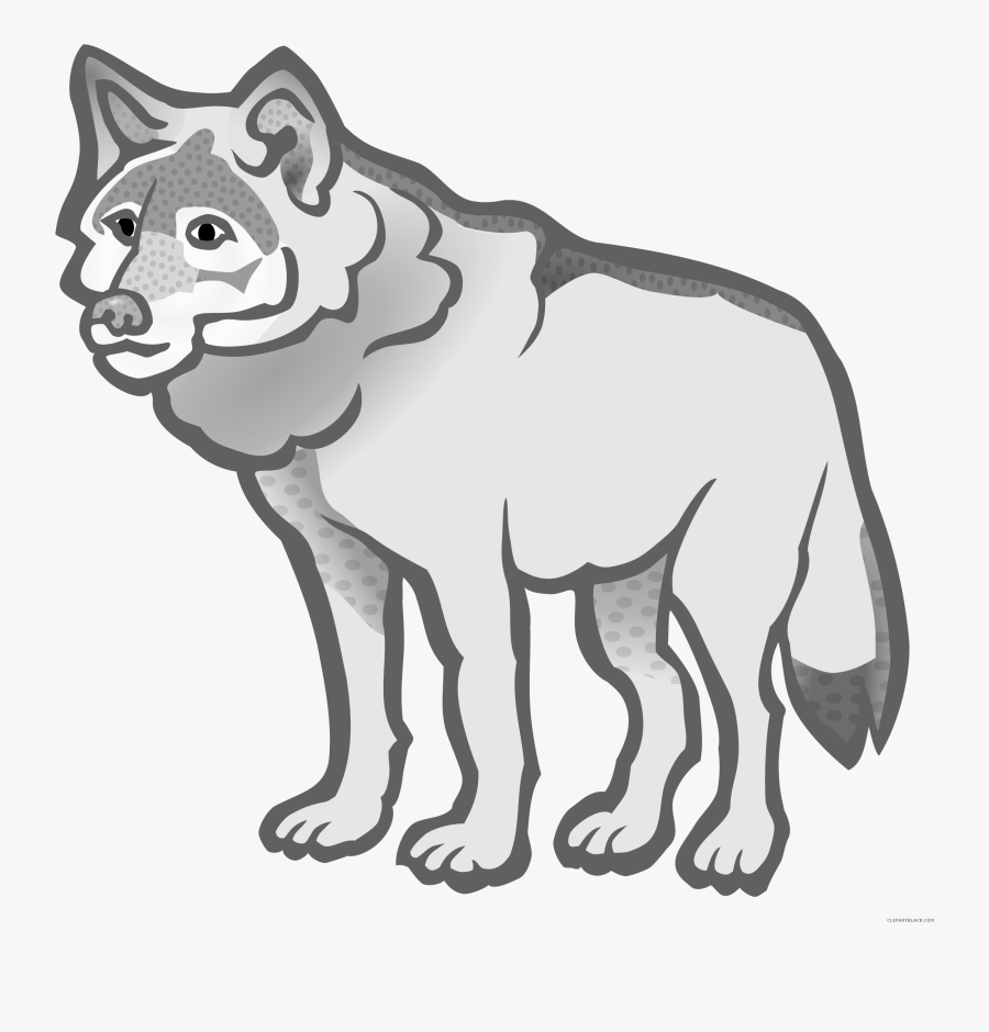 Wolf Animal Free Black White Clipart Images Clipartblack - Clipart Image Of Wolf Black And White, Transparent Clipart