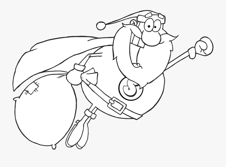 Super Santa Claus Fly - Cartoon, Transparent Clipart