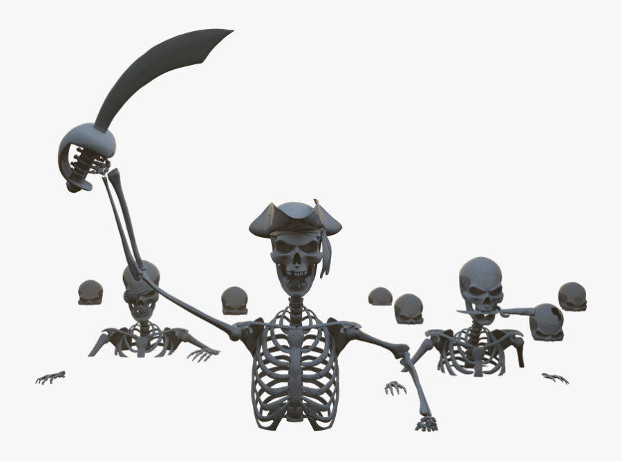 Pirate Skeleton Attack By Www - Skeleton, Transparent Clipart
