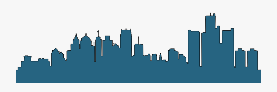 Detroit Vector Graphics Skyline Silhouette Illustration - Silhouette Detroit City Skyline, Transparent Clipart