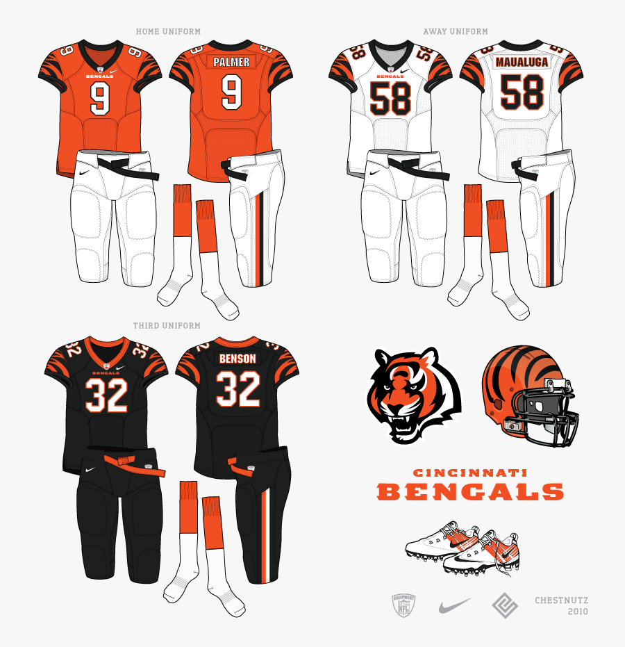 N Fl Concepts - Cincinnati Bengals Uniform Concept, Transparent Clipart