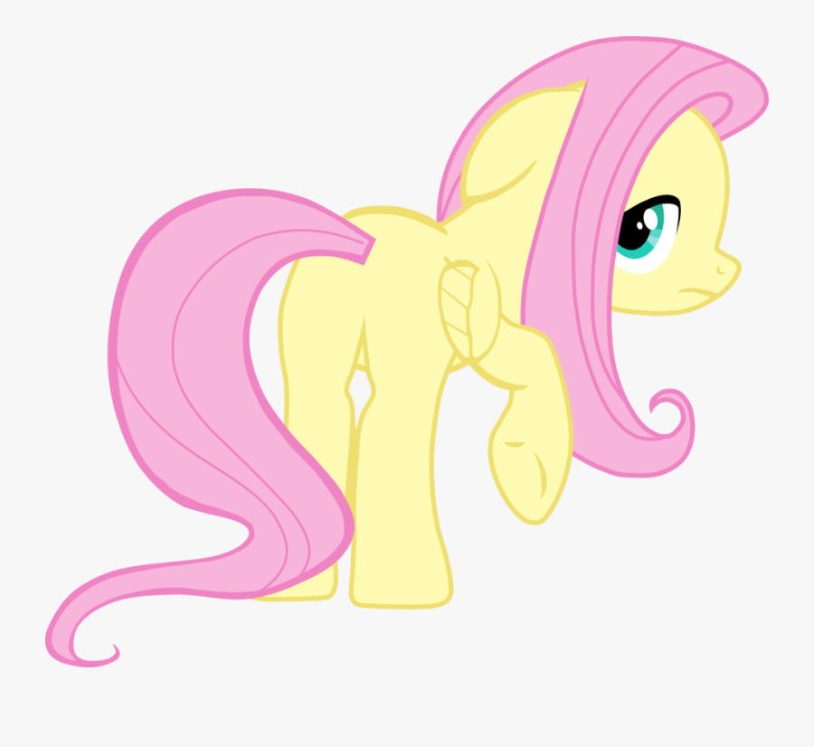 Transparent Looking Back Clipart - Mlp Fluttershy Back View, Transparent Clipart