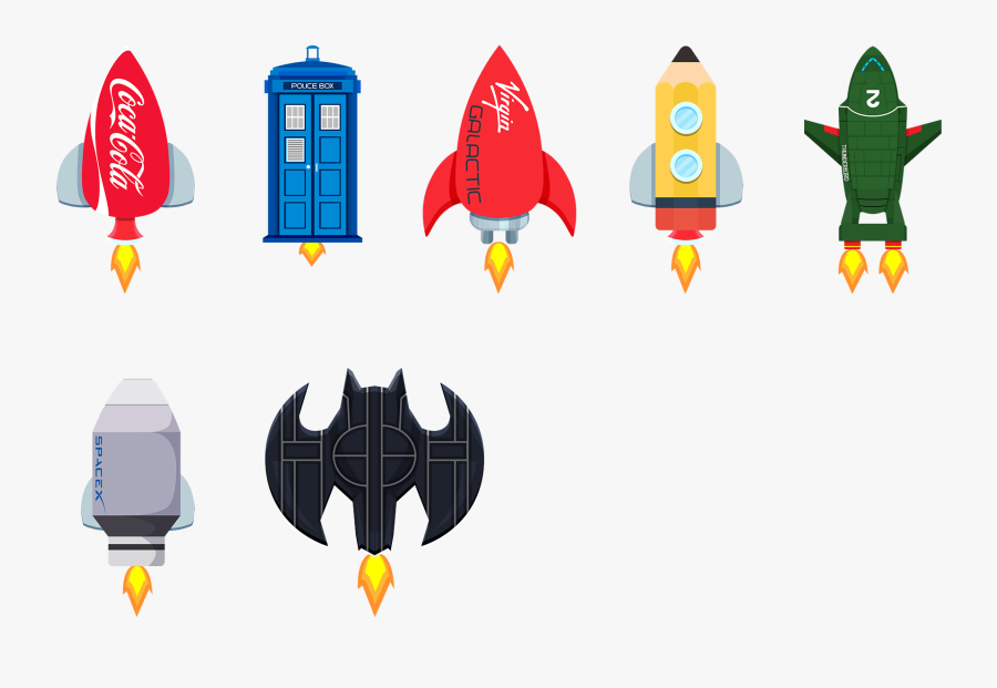 Blast Off Rockets - Cartoon, Transparent Clipart