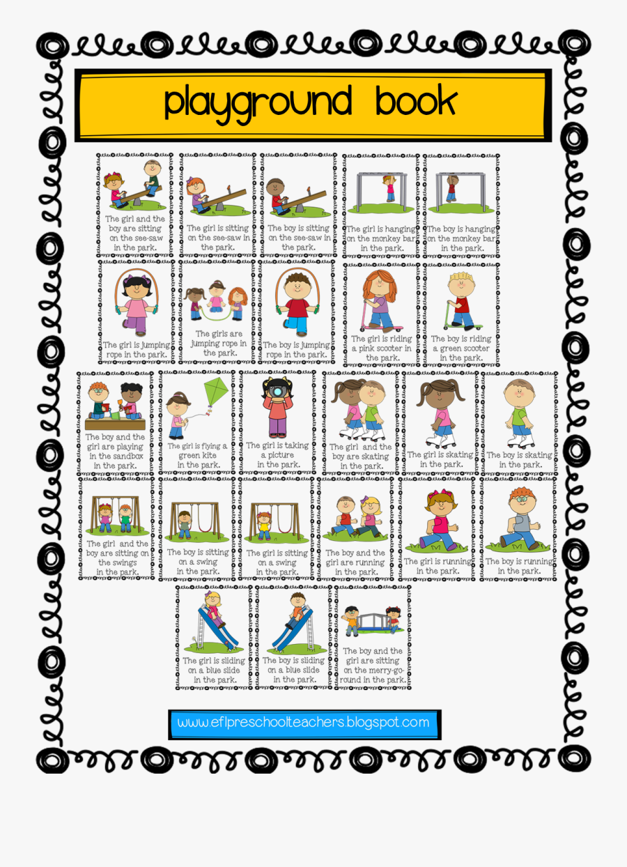 Playground Clipart Vocabulary - Verbs At The Playground, Transparent Clipart