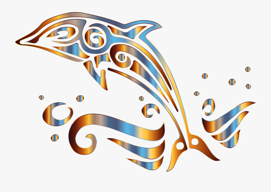 Chromatic Dolphin No Background - Png Chromatic Tribal Dolphin, Transparent Clipart