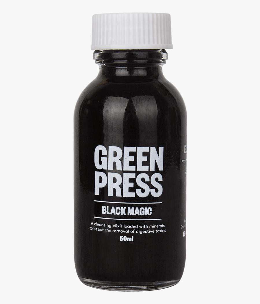 Green Press Black Magic Activated Charcoal - Bottle, Transparent Clipart