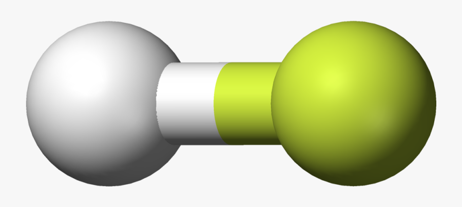 Clip Art Hydrogen Monofluoride - Hydrogen Fluoride Ball And Stick Model, Transparent Clipart