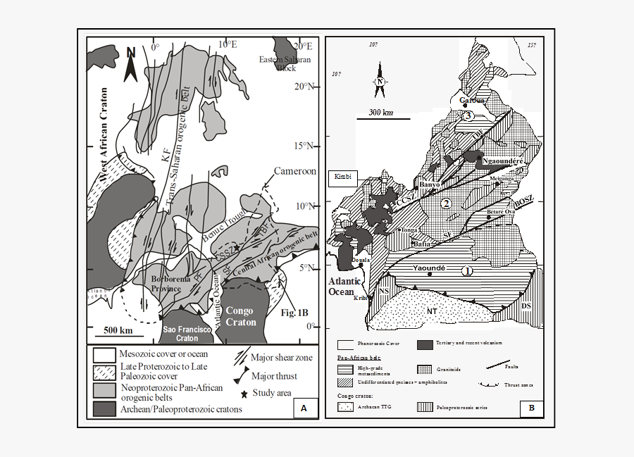 Structural Characterization Of Outcrop - Pre Drift Reconstruction Of South America And Africa, Transparent Clipart