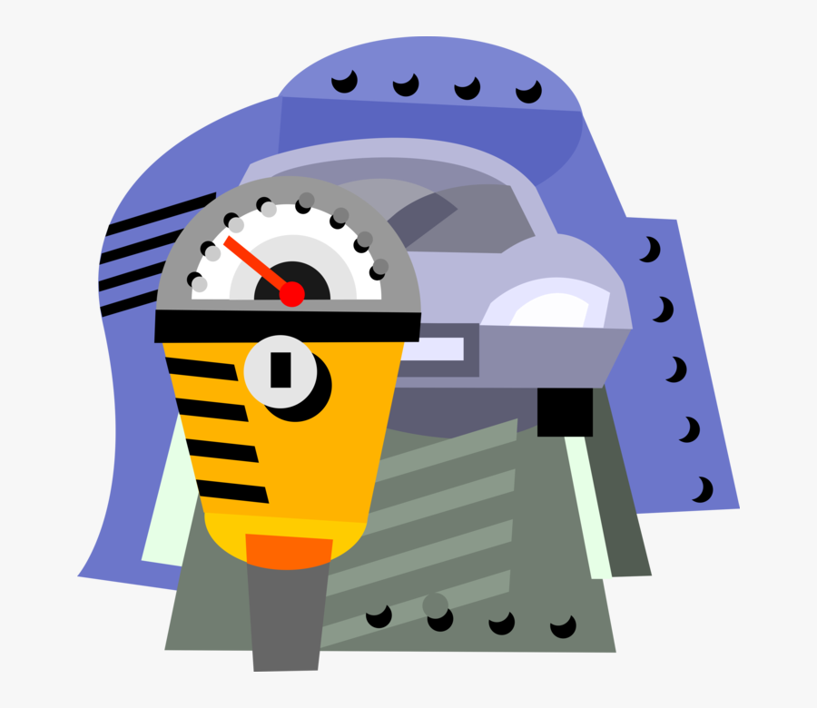 Vector Illustration Of Parking Meter Used To Collect - Illustration, Transparent Clipart