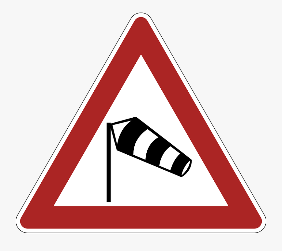 Se Al De Advertencia - Señal De Viento Transversal, Transparent Clipart