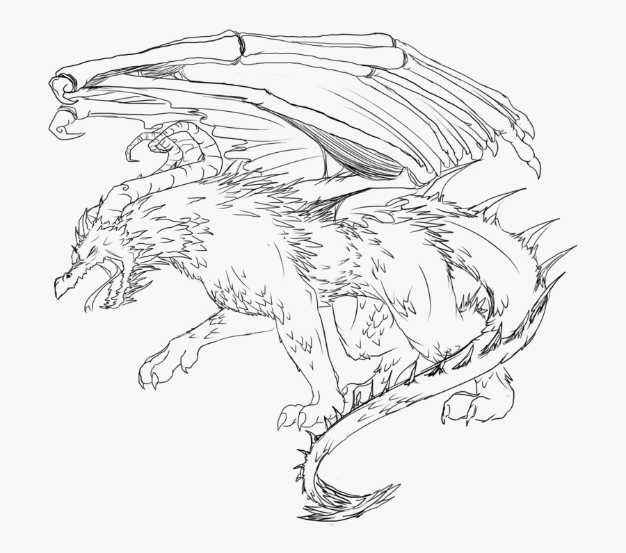 Line Art Shoe Wildlife - Dragon Lineart Png, Transparent Clipart