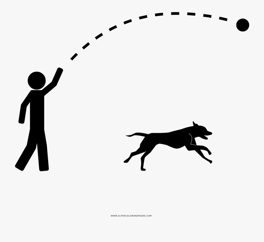 Transparent Dog Playing Fetch Clipart - Coloring Book, Transparent Clipart