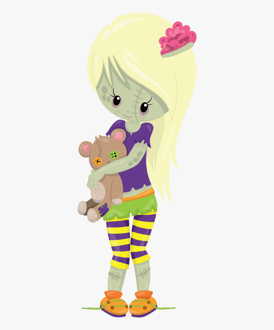 #zombie #kawaii #hallowen #girl #cute - Cartoon, Transparent Clipart