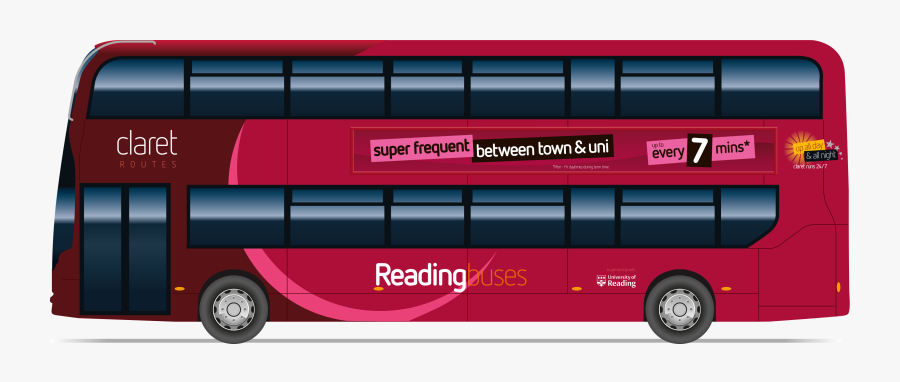 Vector Double-decker Bus Png Clipart - Reading Bus Clip Art, Transparent Clipart