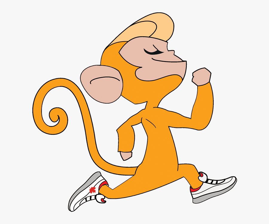 Run Little Monkey Ego - Cartoon, Transparent Clipart