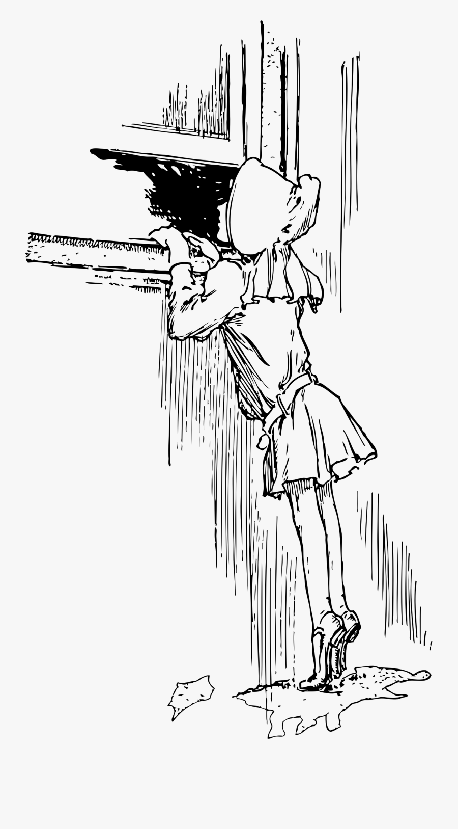 Peeking Out The Window - Peeking Out Window Cartoon, Transparent Clipart