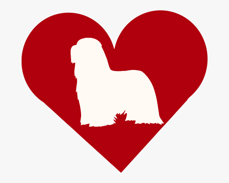 Bearded Collie In Heart Outdoor Vinyl Silhouette, Transparent Clipart
