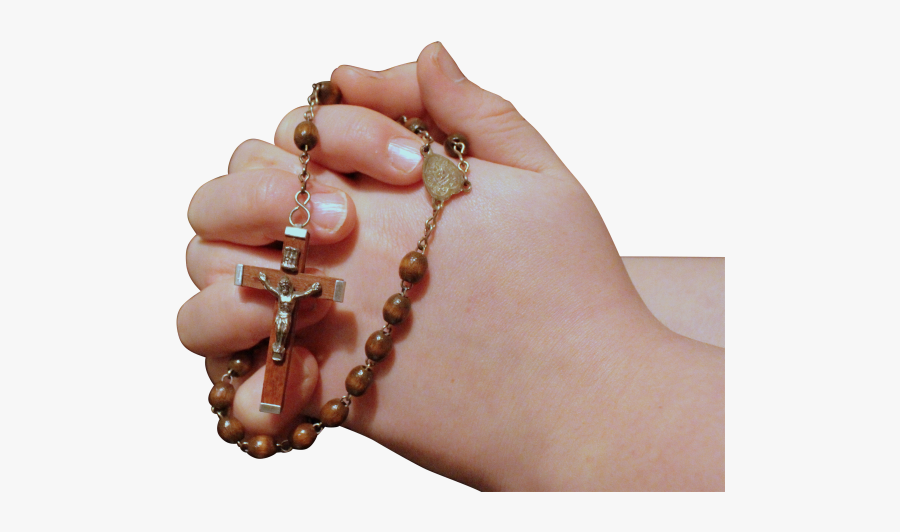 Psd File With Small - Catholic Prayer Hand With Rosary, Transparent Clipart