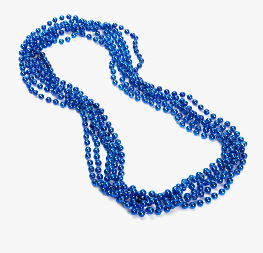 Blue Mardi Gras Necklace, Transparent Clipart