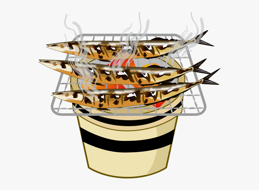 Small Charcoal Grill1 - さんま イラスト, Transparent Clipart